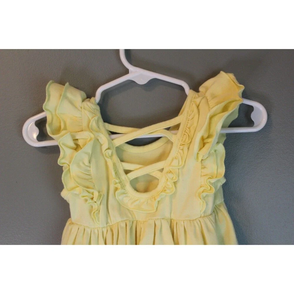 Serendipity Spring Summer Dress Yellow Size 9m Cotton Ruffles